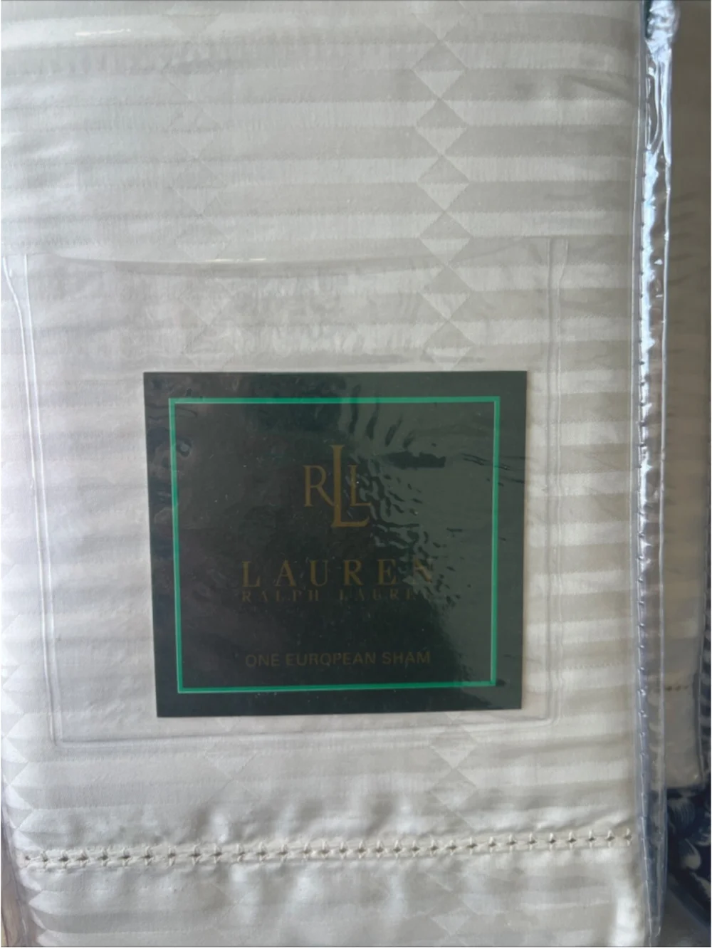 Ralph Lauren 52nd Street Jacquard Cream European Shams Sateen Cotton Vintage New
